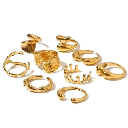 Fashion Geometric 304 Stainless Steel Plating Open Ring