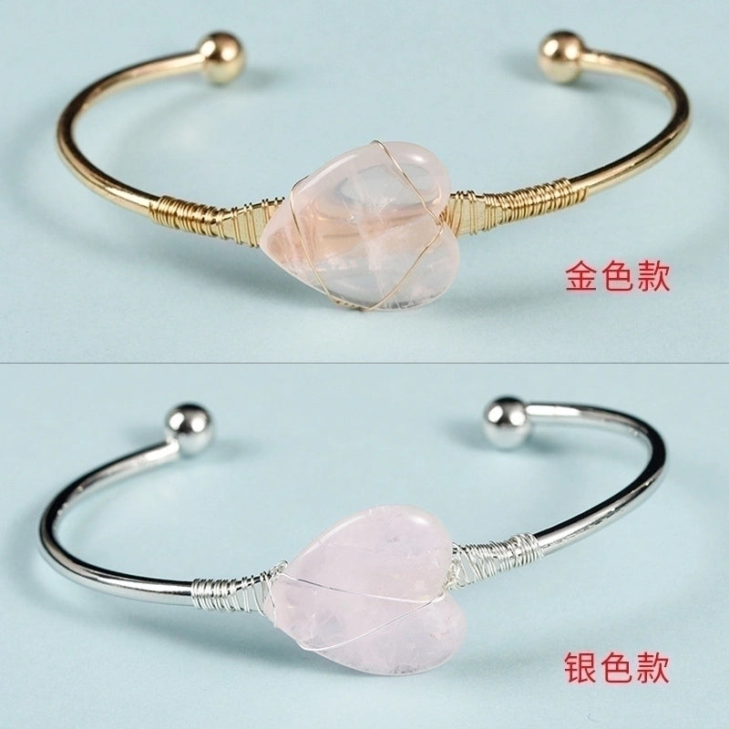 Minimalist Heart Shape Crystal Bangle