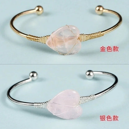 Minimalist Heart Shape Crystal Bangle
