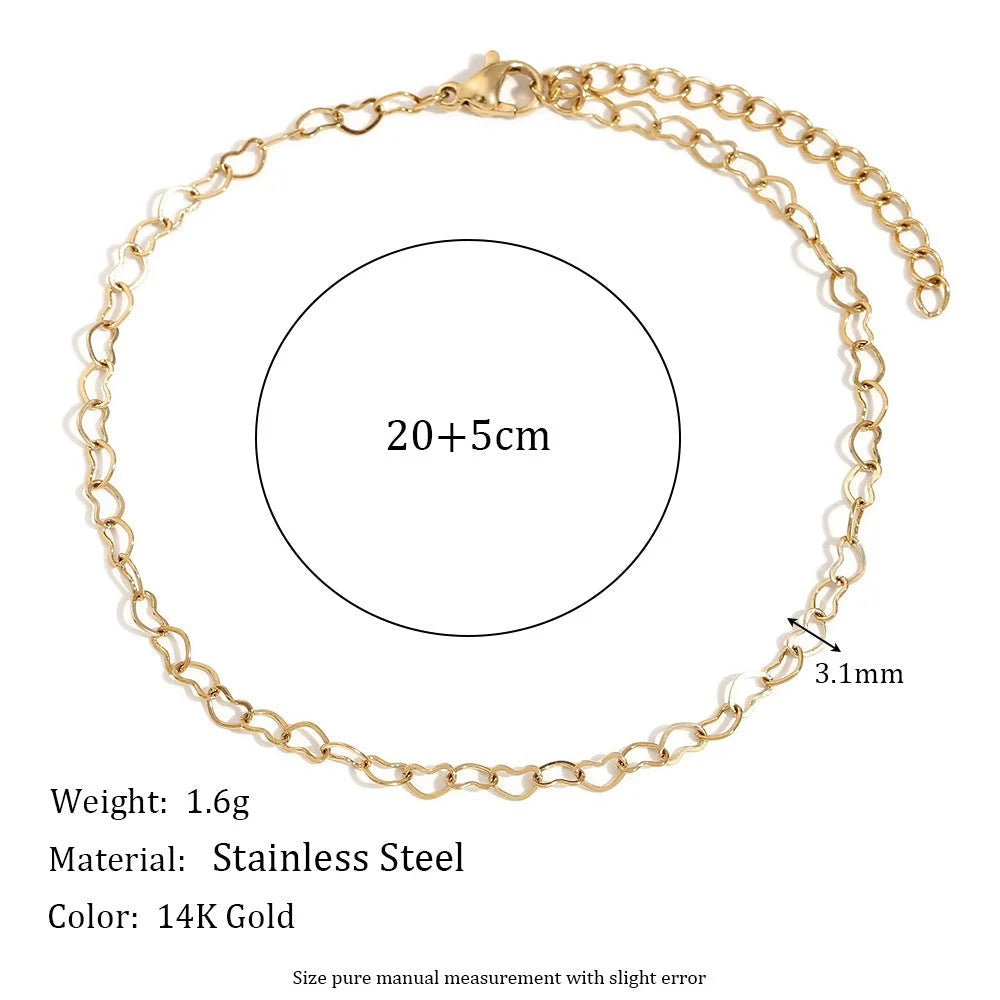 Women Minimalist Heart Anklets
