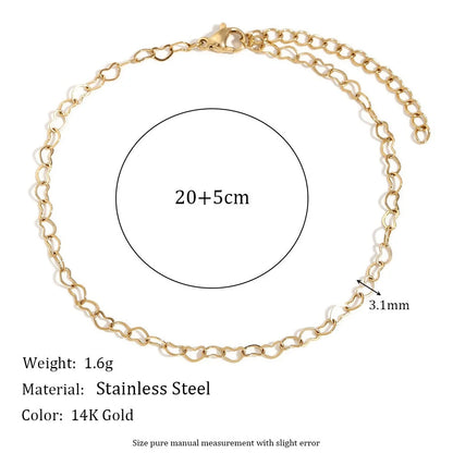 Women Minimalist Heart Anklets