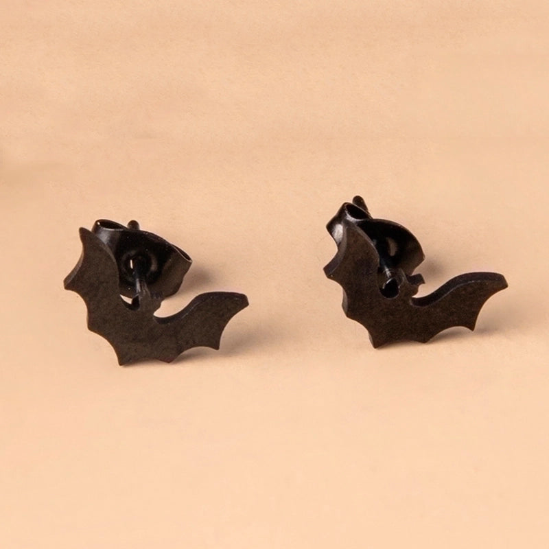 1 Pair Minimalist Bat Stainless Steel Ear Studs