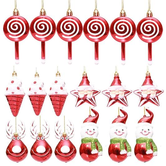 Christmas Cute IG Style Santa Claus Lollipop Deer Plastic Party Festival Hanging Ornaments Decorations Hanging Ornaments