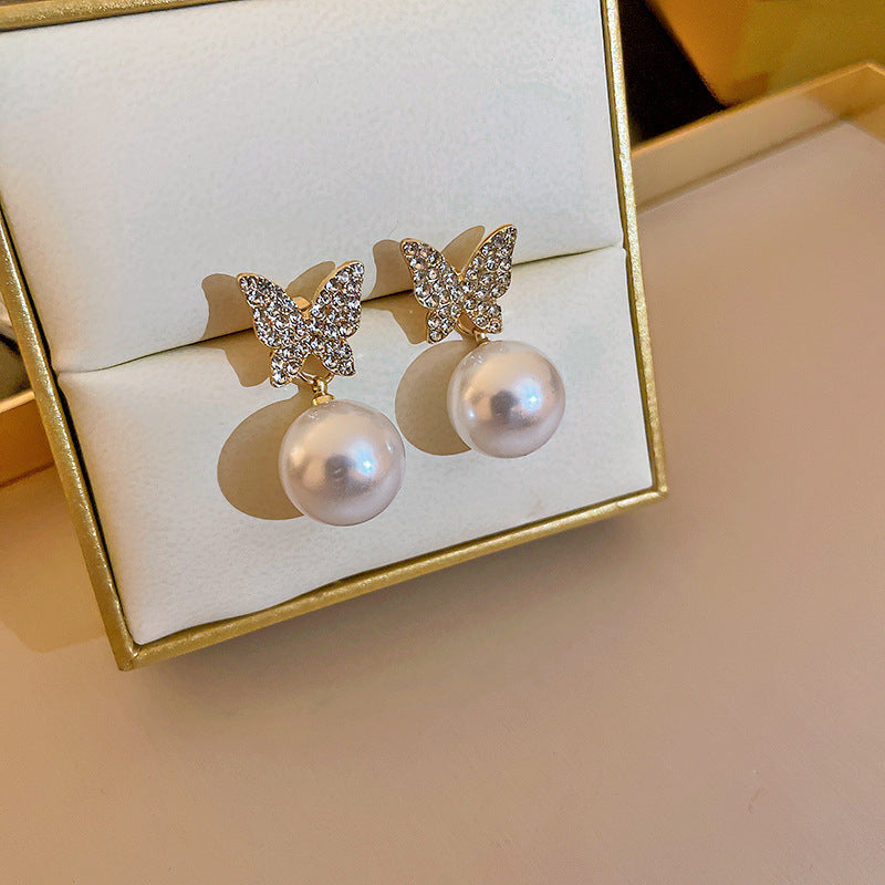 Minimalist Ellipse Geometric Copper Zircon Earrings