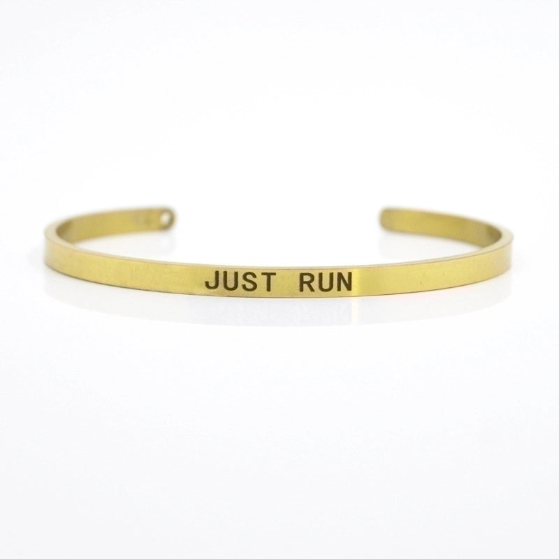 Minimalist Letter Stainless Steel Bangle