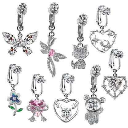 Casual Retro Minimalist Animal Starry Sky Moon Stainless Steel Alloy Copper White Gold Plated Gold Plated Rhinestones Belly Ring In Bulk