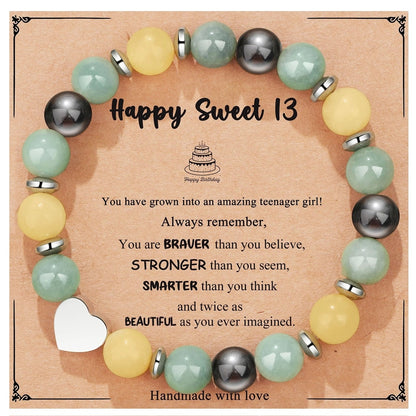 New Natural Stone Beaded Bracelet Birthday Christmas Gift Emperor Stone Powder Zebra Bracelet