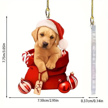 New Dog Acrylic Decorative Pendant Perfect Car Pendant Keychain Accessories Christmas Tree Decoration