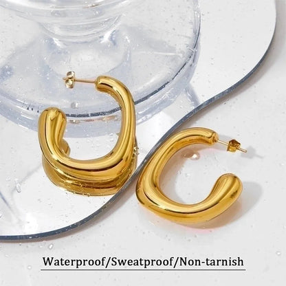 1 Pair Minimalist Solid Color Plating 304 Stainless Steel 16K Gold Plated White Gold Plated Gold Plated Ear Studs