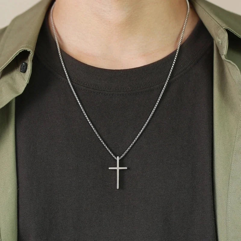Jewelry Religion Cross 304 Stainless Steel Pendant Necklace
