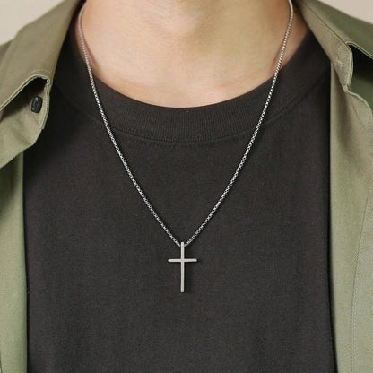 Jewelry Religion Cross 304 Stainless Steel Pendant Necklace