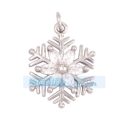 1 Piece Copper Geometric Heart Shape Snowflake Pendant Jewelry Accessories