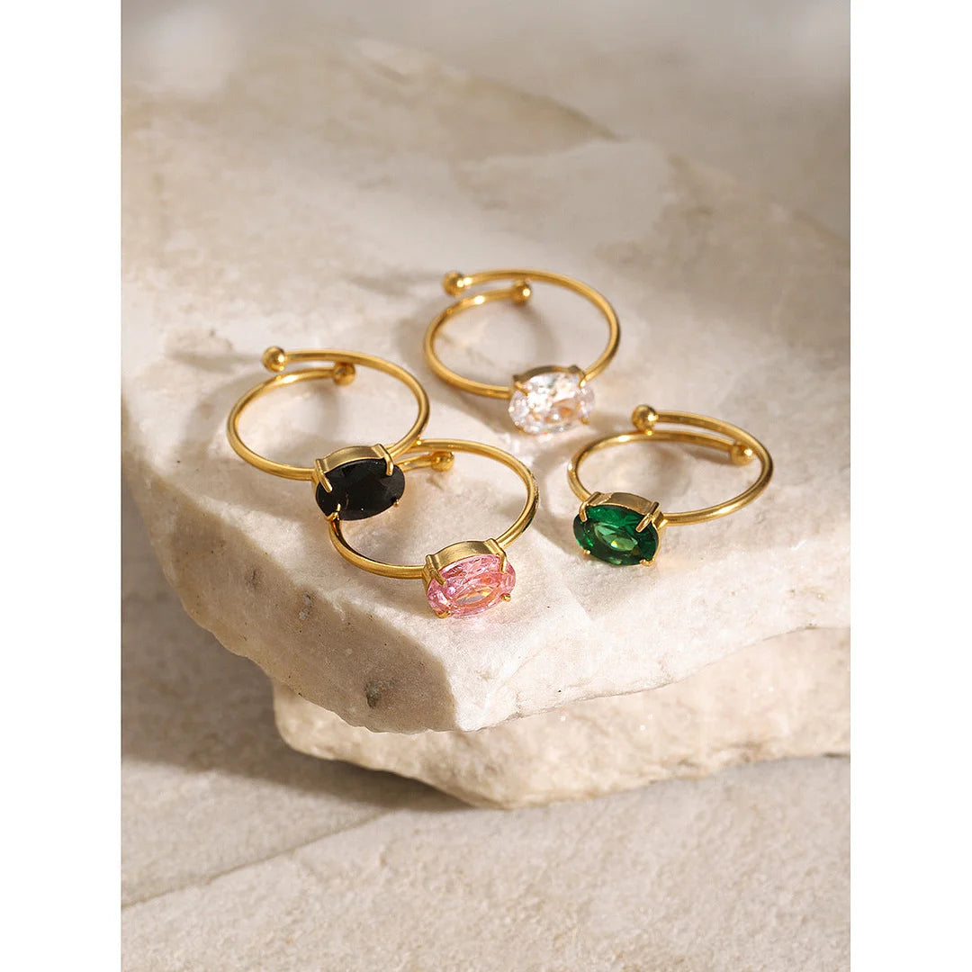 IG Style Quadrilateral Stainless Steel Electroplating Rings