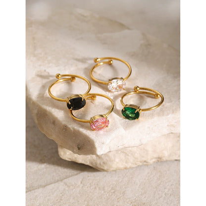 IG Style Quadrilateral Stainless Steel Electroplating Rings