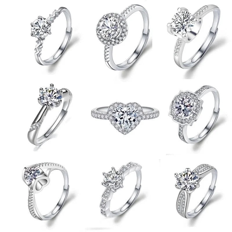 Minimalist Round Copper Inlay Zircon Open Rings