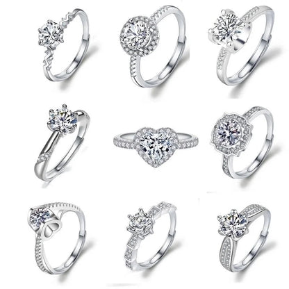 Minimalist Round Copper Inlay Zircon Open Rings