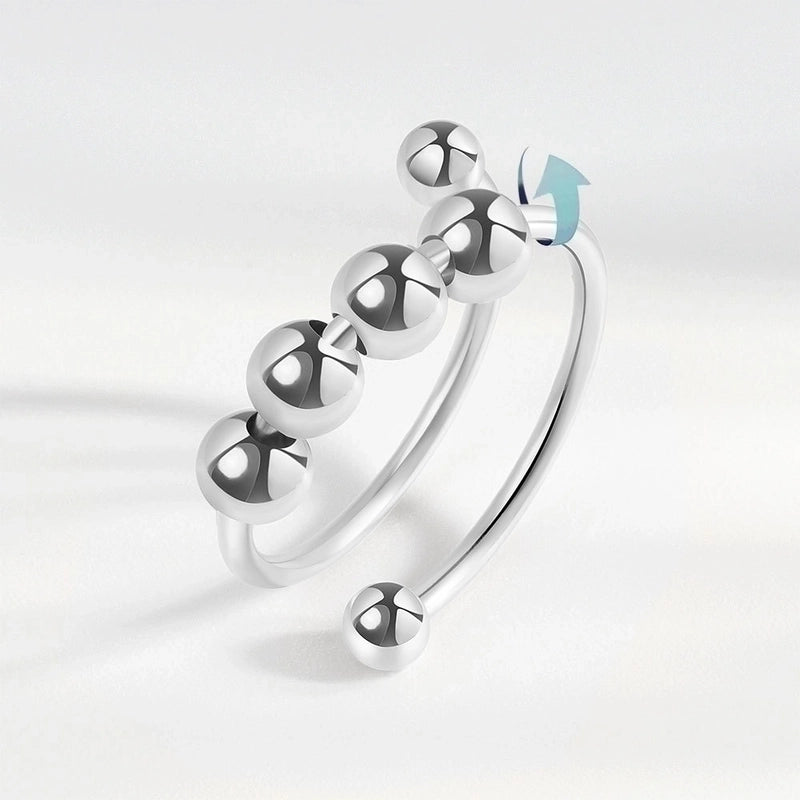 Simple Rotatable To Relieve Anti-anxiety Stress Copper Zircon Opening Ring Female