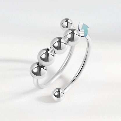 Simple Rotatable To Relieve Anti-anxiety Stress Copper Zircon Opening Ring Female