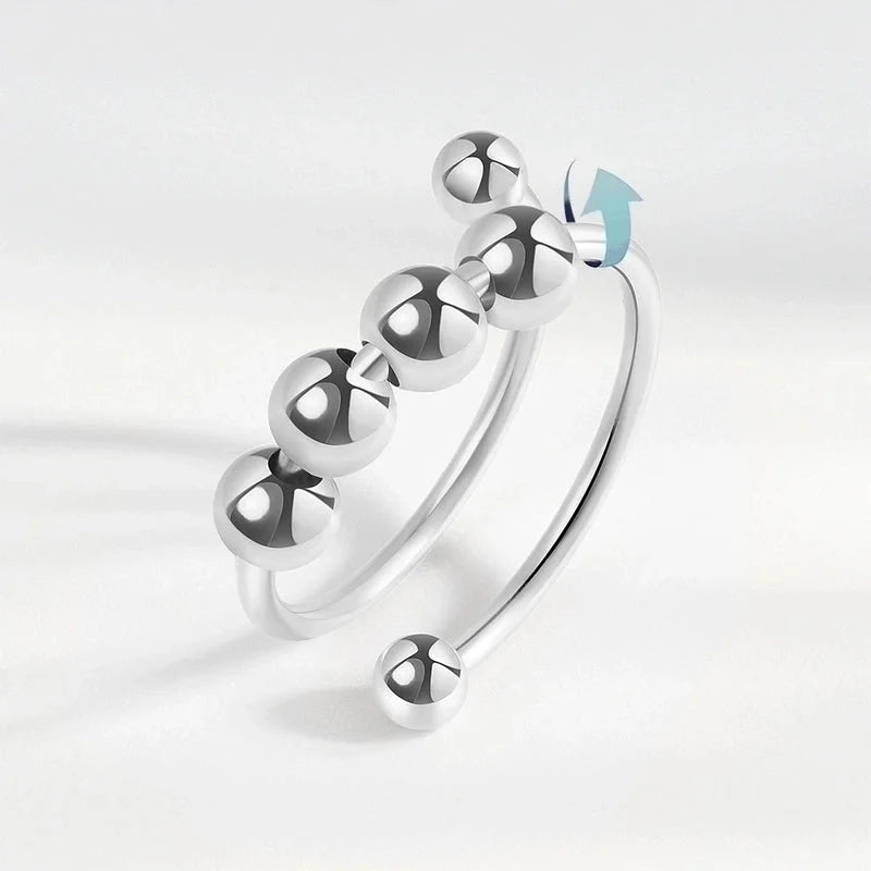 Simple Rotatable To Relieve Anti-anxiety Stress Copper Zircon Opening Ring Female