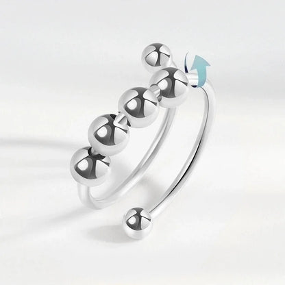 Simple Rotatable To Relieve Anti-anxiety Stress Copper Zircon Opening Ring Female