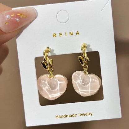 1 Pair Fashion Leaf Flower Bow Knot Imitation Pearl Alloy Rhinestones Earrings