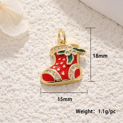 1 Piece 12*17mm 15 * 20mm 18 * 22mm Copper Christmas Tree Flower Snowflake Jewelry Accessories Pendant