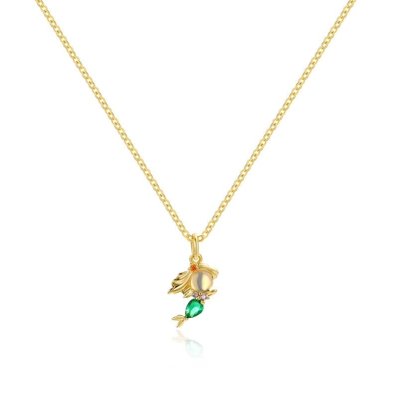 Cartoon Style Cartoon Character Copper Plating Inlay Zircon 18k Gold Plated Pendant Necklace