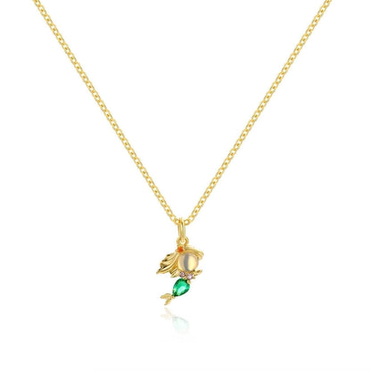 Cartoon Style Cartoon Character Copper Plating Inlay Zircon 18k Gold Plated Pendant Necklace