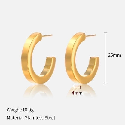1 Pair IG Style Minimalist Solid Color Plating 304 Stainless Steel Stainless Steel Earrings