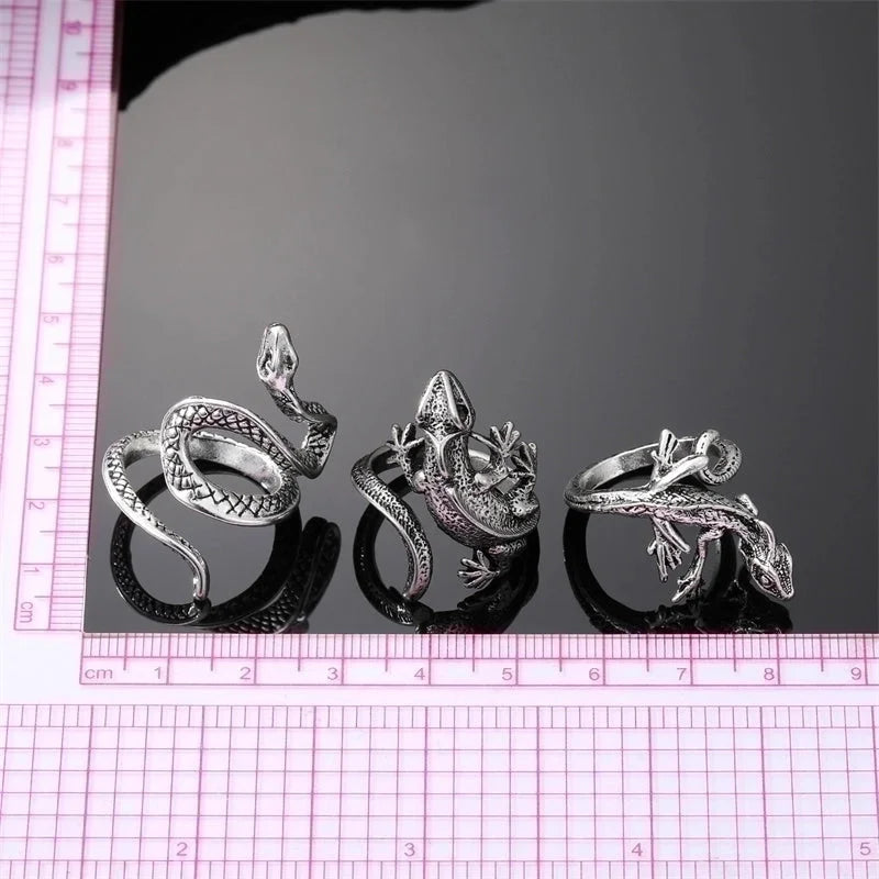 Fashion Snake Lizard 201 Stainless Steel Alloy Rings