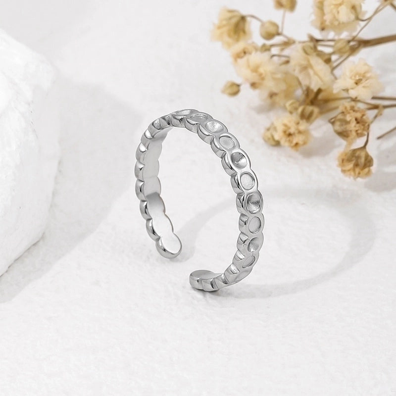 2 Pieces 304 Stainless Steel 18K Gold Plated Beach Minimalist Plating Cross Simple Lines Rings