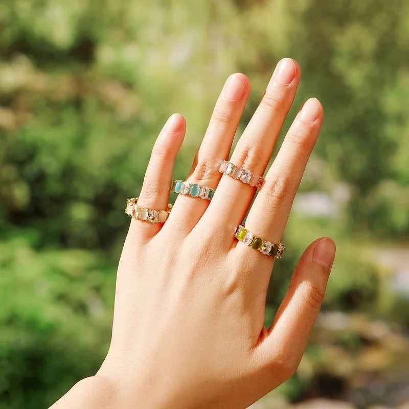 Sweet Minimalist Geometric Copper Plating Open Rings