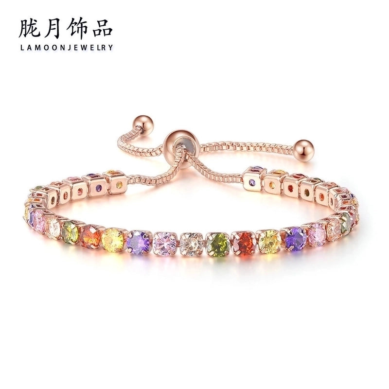 Fashion Geometric Copper Inlay Zircon Bracelets 1 Piece