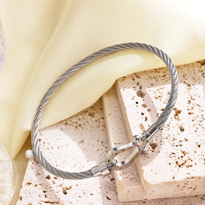 Casual Minimalist IG Style Solid Color 304 Stainless Steel Bangle In Bulk