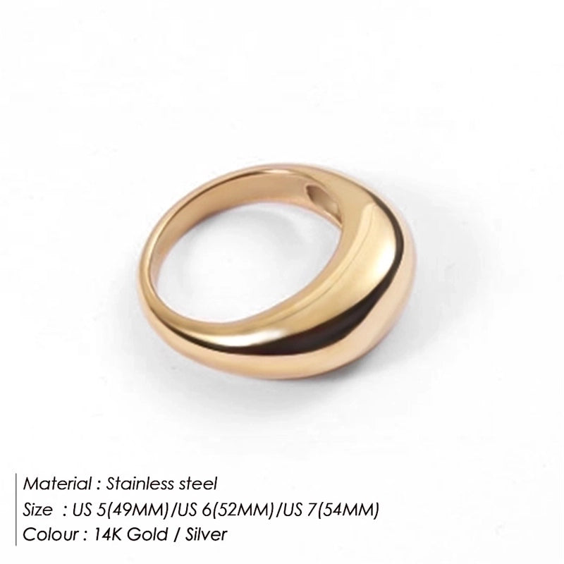 Fashion Solid Color 304 Stainless Steel Stainless Steel Rings