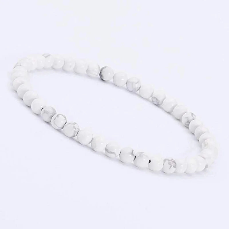1 Piece Minimalist Round Natural Stone Beaded Bracelets