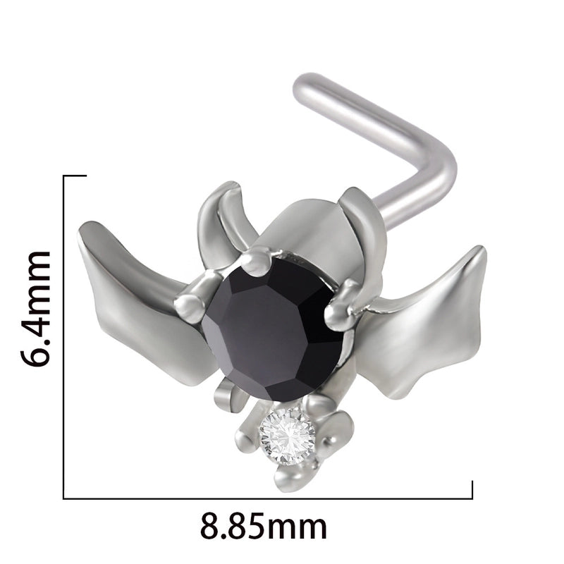 2 Pieces Nose Rings & Studs Streetwear Moon Heart Shape Butterfly 304 Stainless Steel Copper Zircon Inlay Zircon