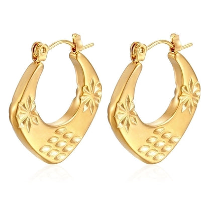 1 Pair Minimalist Classic Style Solid Color Plating 201 Stainless Steel 18K Gold Plated Earrings