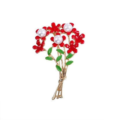 Fashion Pin Christmas Tree Alloy Plating Rhinestones Women'S Brooches