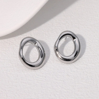 1 Pair IG Style Elegant Minimalist Geometric Circle 304 Stainless Steel 18K Gold Plated Ear Studs