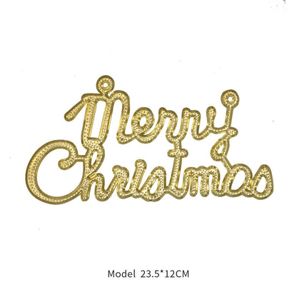 Cross-border Christmas Decorations Christmas Tree Pendant Snowflake Hanging Ball Pine Cone Gift Bag Christmas Old Man Small Drum Butterfly