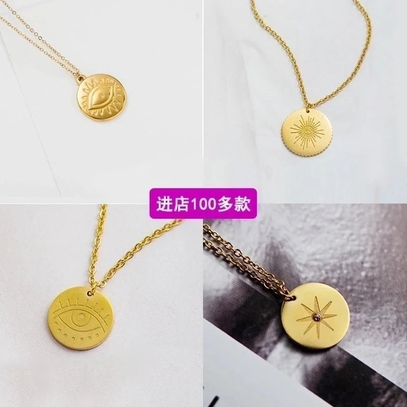 Minimalist Geometric 304 Stainless Steel 18K Gold Plated Plating Necklace