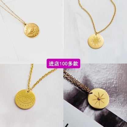 Minimalist Geometric 304 Stainless Steel 18K Gold Plated Plating Necklace