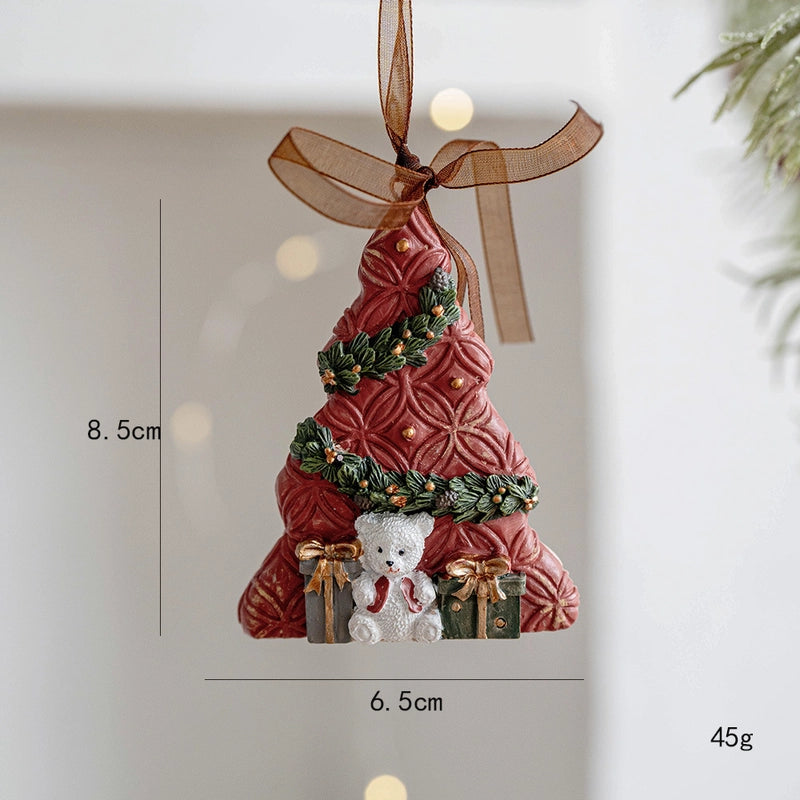 Christmas Elegant Minimalist Heart Shape Resin Holiday Banquet Travel Hanging Ornaments Decorations Hanging Ornaments