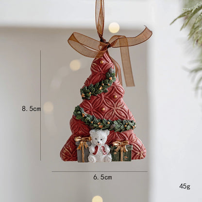 Christmas Elegant Minimalist Heart Shape Resin Holiday Banquet Travel Hanging Ornaments Decorations Hanging Ornaments