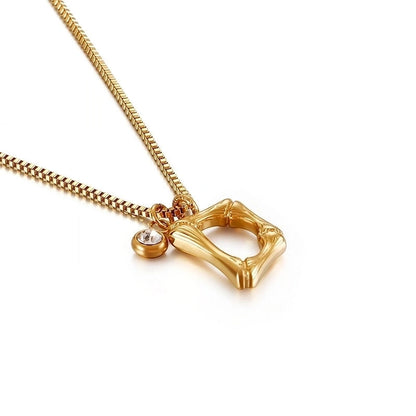 Titanium Steel 18K Gold Plated Plating Letter Necklace