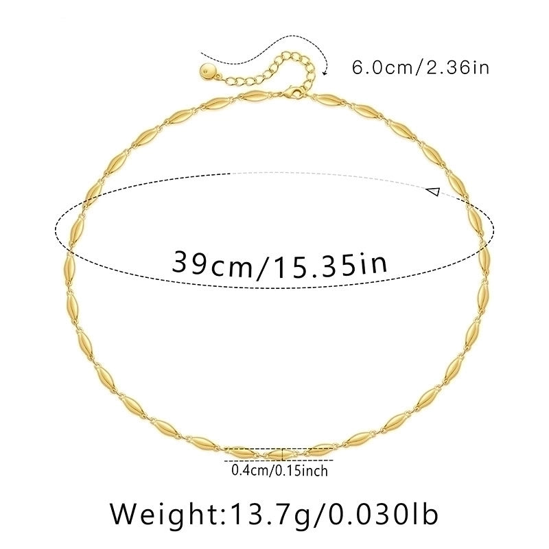 Ig Style Minimalist Solid Color Copper Plating Chain 18k Gold Plated Necklace