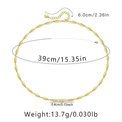 Ig Style Minimalist Solid Color Copper Plating Chain 18k Gold Plated Necklace