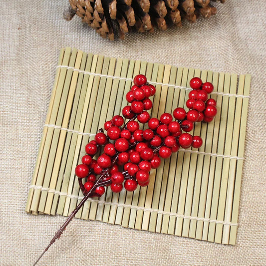 Christmas Red Fruit Simulation Red Berry Christmas Decoration Acacia Fruit Foam Red Fruit Red Fruit Branch New Garland Accessories