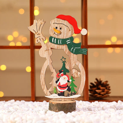 Christmas Cute Snowman Wood Party Ornaments